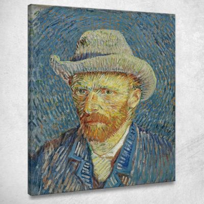 Autoritratto Con Cappello Di Feltro Grigio Vincent van Gogh vvg88 quadro stampa su tela