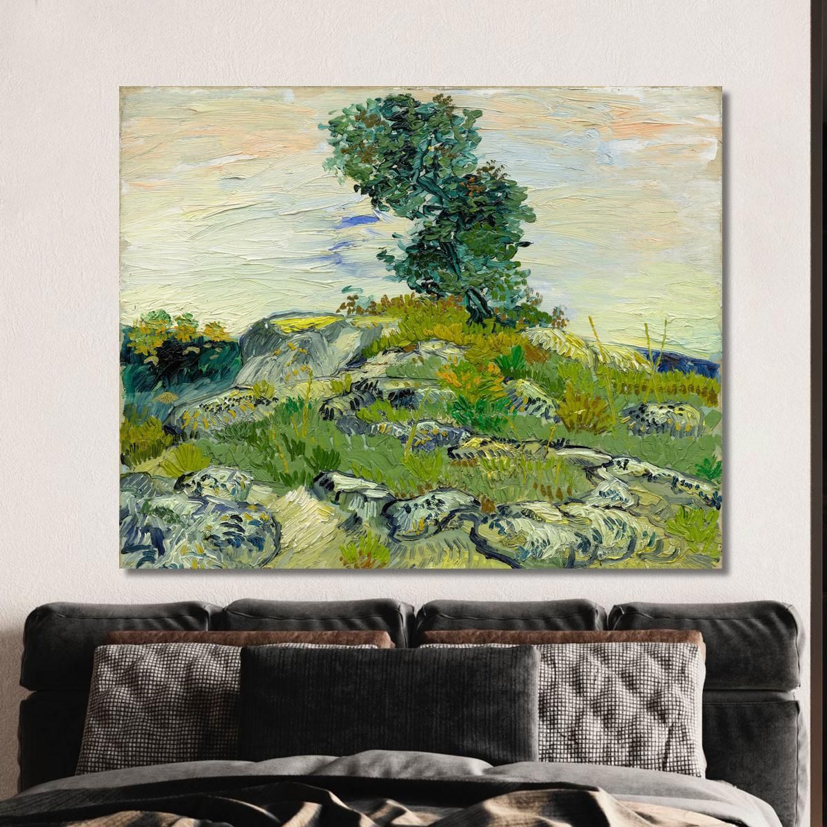 Le Rocce Vincent van Gogh vvg99 quadro stampa su tela