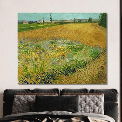 Campo Di Grano Con Le Alpilles Prealpi Sullo Sfondo Vincent van Gogh vvg104 quadro stampa su tela