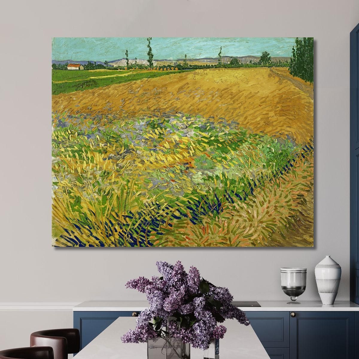 Campo Di Grano Con Le Alpilles Prealpi Sullo Sfondo Vincent van Gogh vvg104 quadro stampa su tela