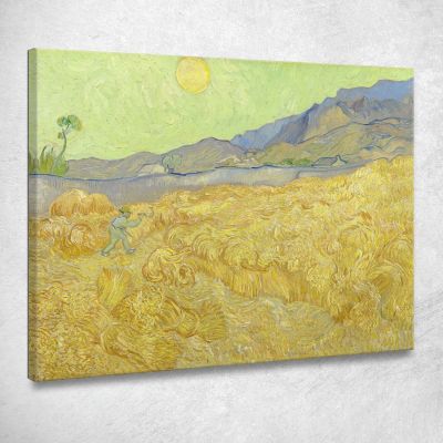 Campo Di Grano Con Un Mietitore Vincent van Gogh vvg106 quadro stampa su tela