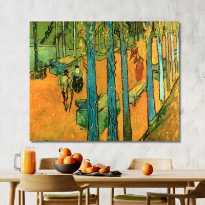 Falling Leaves Les Alyscamps Vincent van Gogh, vvg122 canvas print