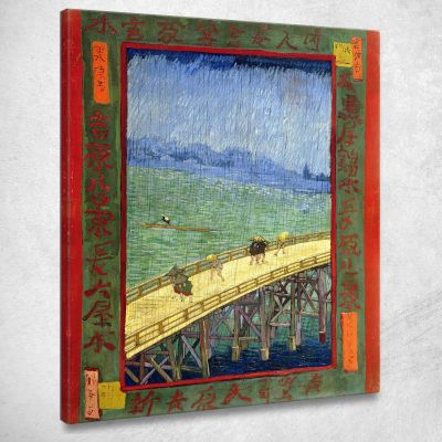 Ponte Sotto La Pioggia Dopo Hiroshige Vincent van Gogh vvg129 quadro stampa su tela