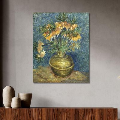 Imperial Fritillaries In A Copper Vase Vincent van Gogh, vvg135 canvas print