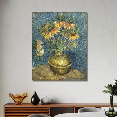 Imperial Fritillaries In A Copper Vase Vincent van Gogh, vvg135 canvas print