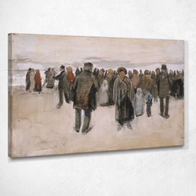 Spiaggia A Scheveningen Vincent van Gogh vvg194 quadro stampa su tela