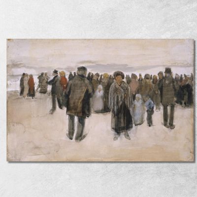 Spiaggia A Scheveningen Vincent van Gogh vvg194 quadro stampa su tela