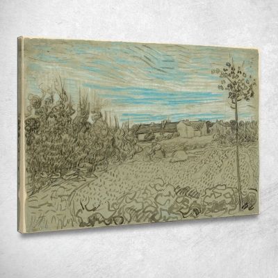 Cottage Con Una Donna Che Lavora Nella Terra Di Mezzo Vincent van Gogh vvg203 quadro stampa su tela