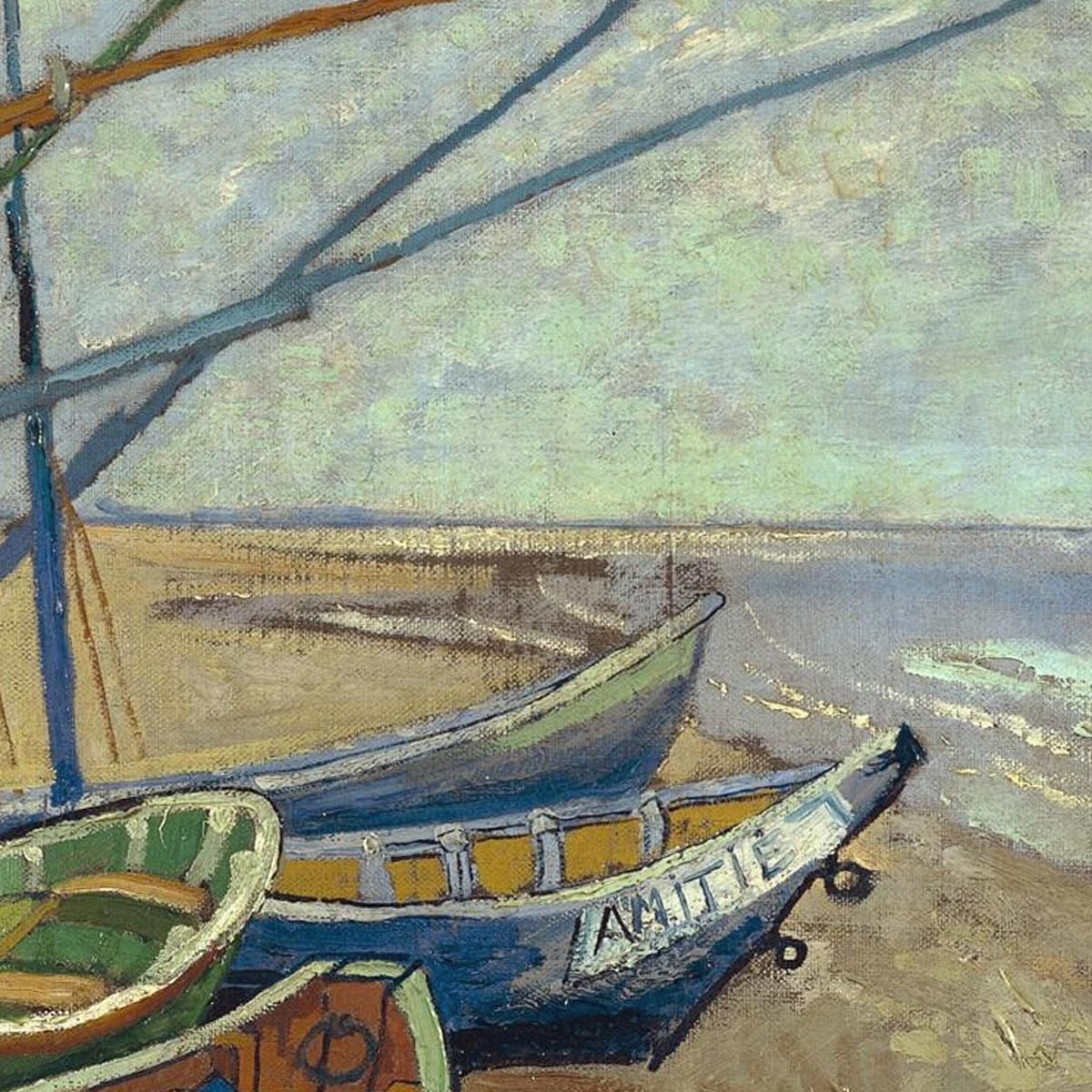 Barche Da Pesca Sulla Spiaggia Di Les Saintes-Maries-De-La-Mer Vincent van Gogh vvg214 quadro stampa su tela