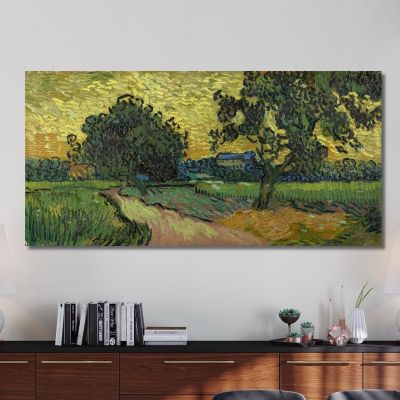 Landscape At Twilight Vincent van Gogh, vvg233 canvas print