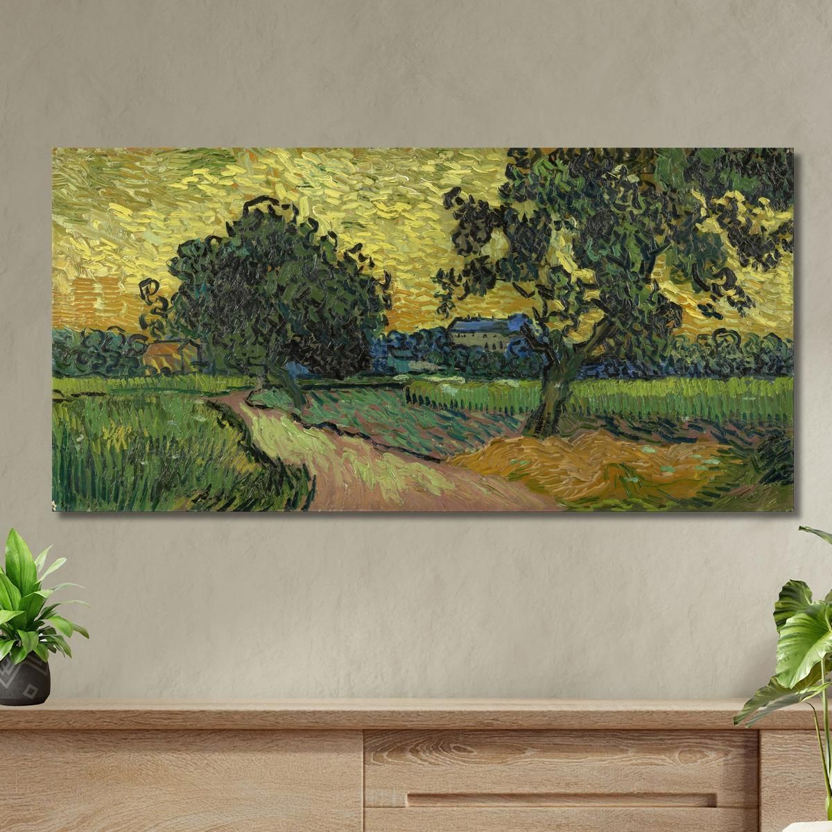 Landscape At Twilight Vincent van Gogh, vvg233 canvas print