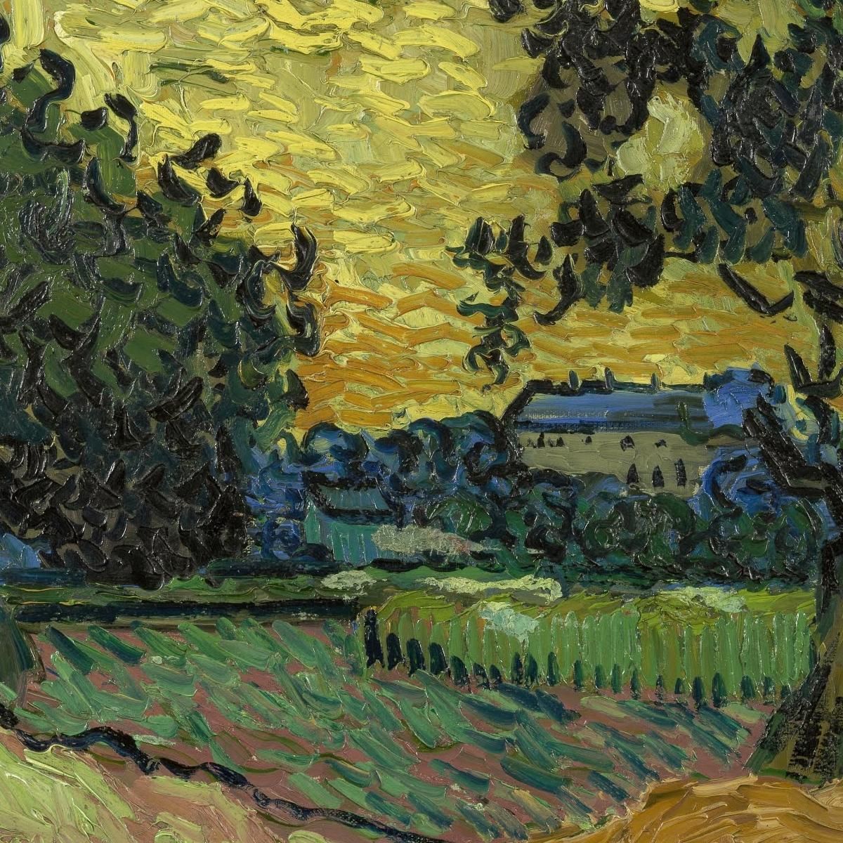 Landscape At Twilight Vincent van Gogh, vvg233 canvas print