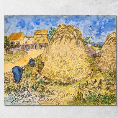 Pile Di Grano Vincent van Gogh vvg242 quadro stampa su tela