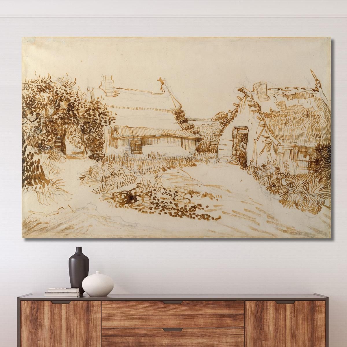 Due Cottage A Saintes-Maries-De-La-Mer Vincent van Gogh vvg304 quadro stampa su tela