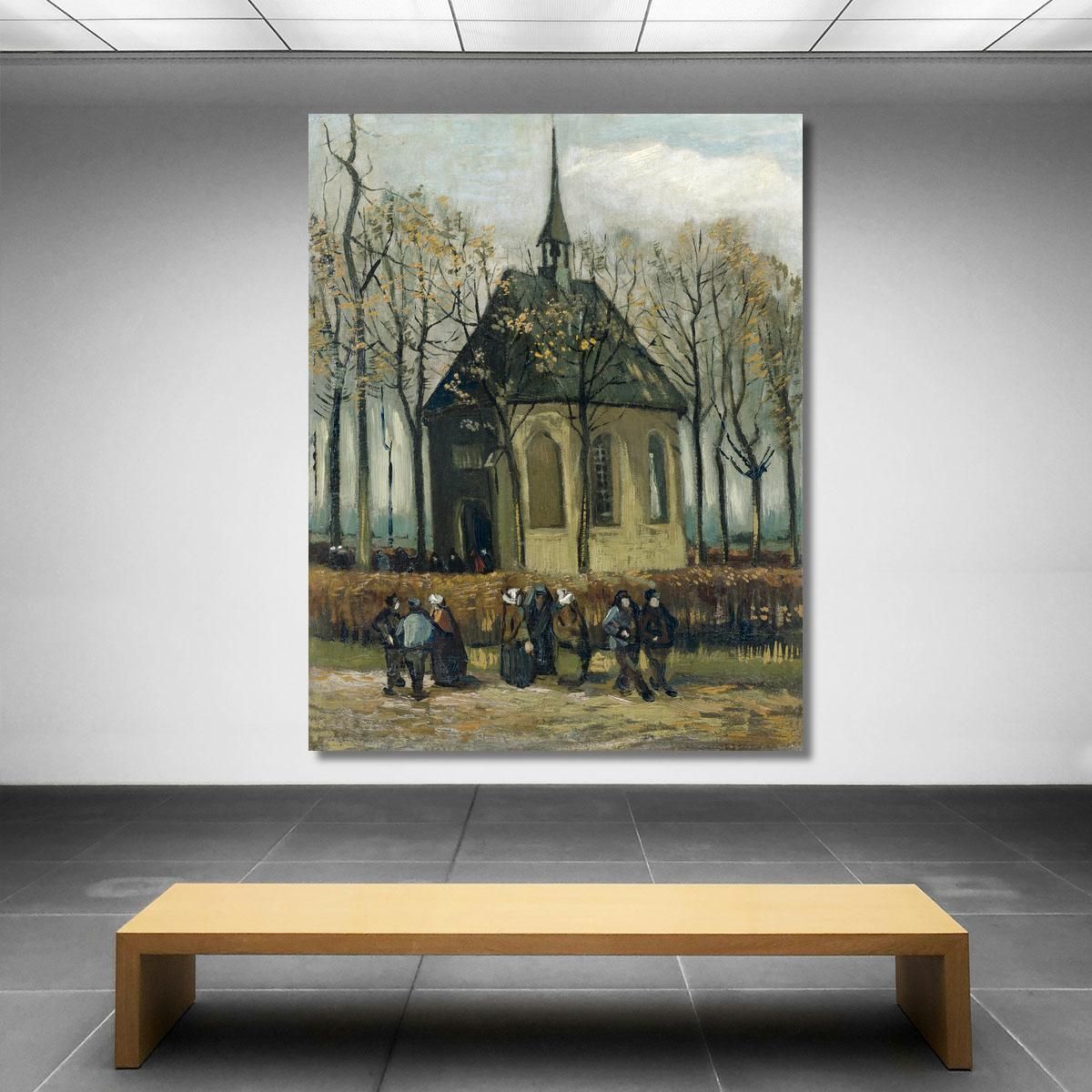 Congregation Leaving The Reformed Church In Nuenen Vincent van Gogh, vvg318 canvas print