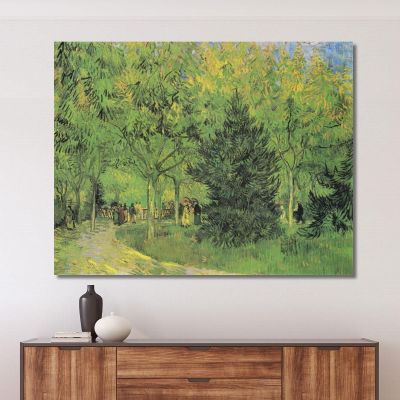 Path In The Park Of Arles With Walkers Vincent van Gogh, vvg322 canvas print