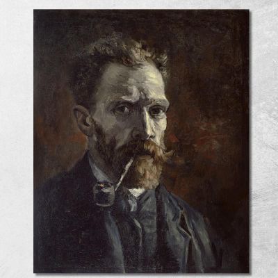 Self-Portrait With Pipe Vincent van Gogh, vvg327 canvas print