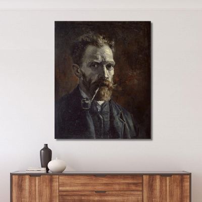 Self-Portrait With Pipe Vincent van Gogh, vvg327 canvas print