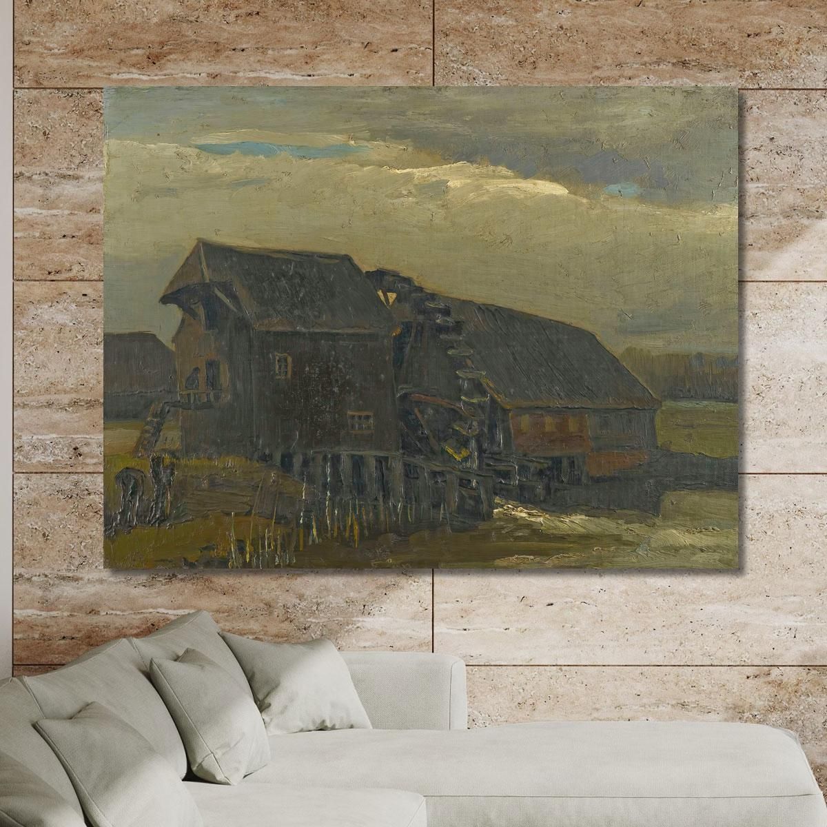 Mulino Ad Acqua A Opwetten Vincent van Gogh vvg335 quadro stampa su tela