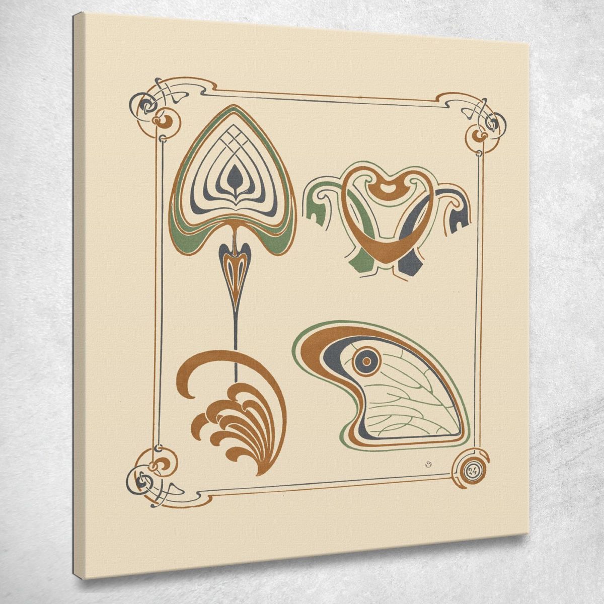 Abstract Design Based On Wings And Leaf Shapes Alphonse Mucha amu9 canvas print 