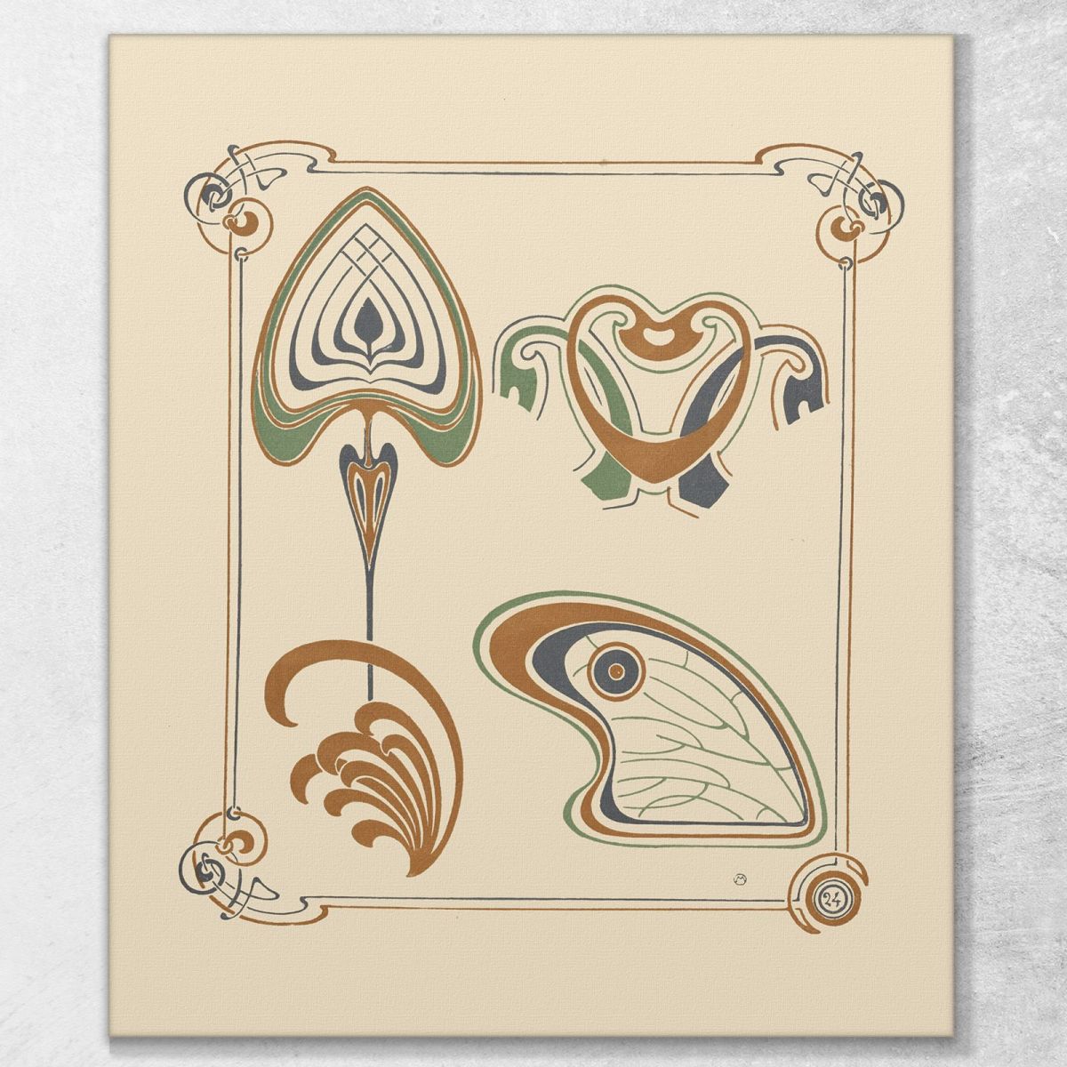 Abstract Design Based On Wings And Leaf Shapes Alphonse Mucha amu9 canvas print 