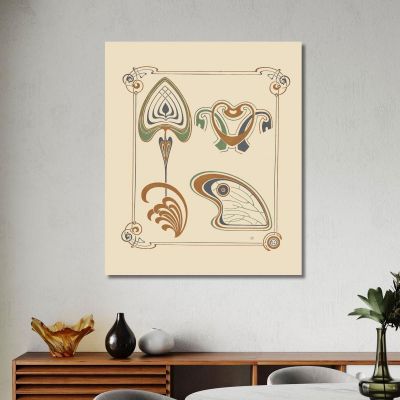 Abstract Design Based On Wings And Leaf Shapes Alphonse Mucha amu9 canvas print 