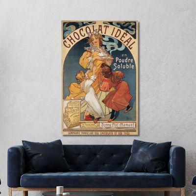 Ideal Chocolate Alphonse Mucha amu28 canvas print 