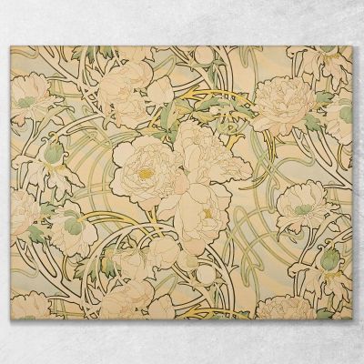 Peonies 1898 Alphonse Mucha amu91 canvas print 