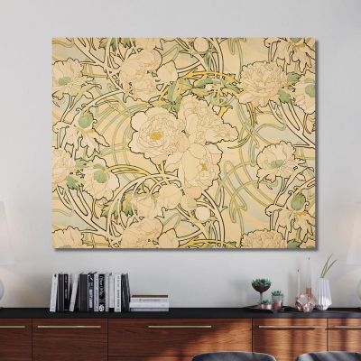 Peonies 1898 Alphonse Mucha amu91 canvas print 