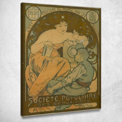 Popular Society Of Fine Arts Alphonse Mucha amu108 canvas print 