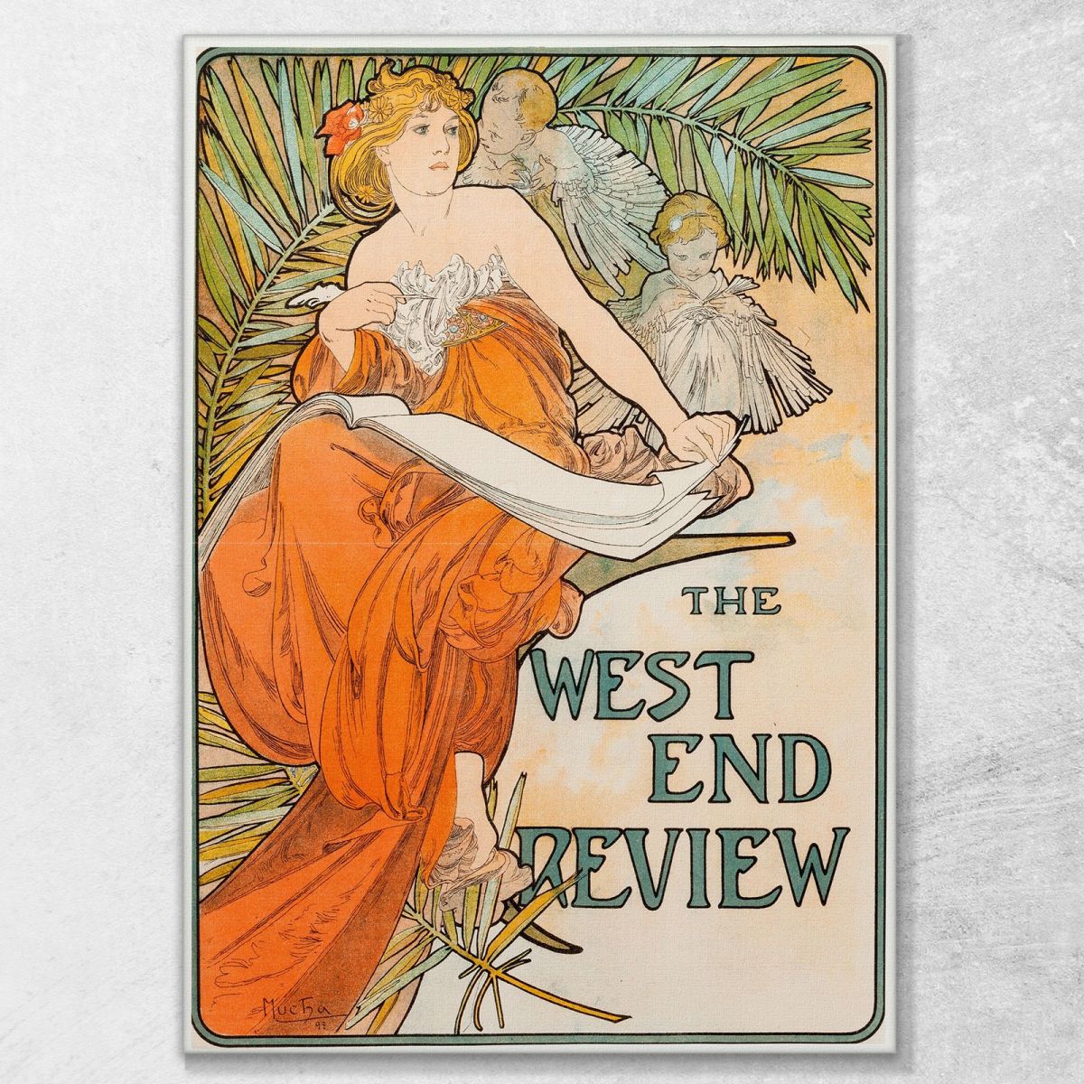 The West End Review Alphonse Mucha amu122 canvas print 