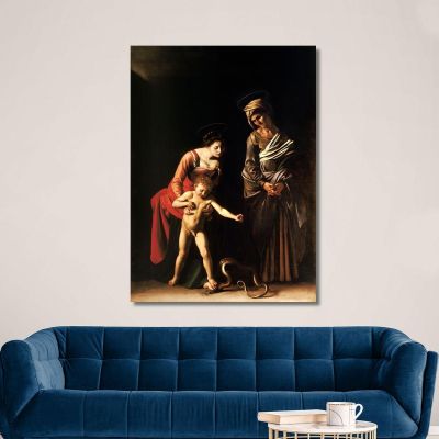 Madonna And Child With Saint Anne Caravaggio crv16 canvas print 