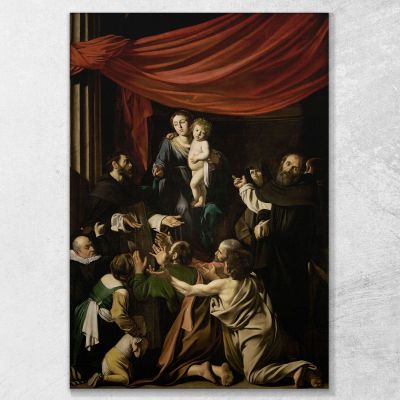 Madonna Of The Rosary Caravaggio crv17 canvas print 
