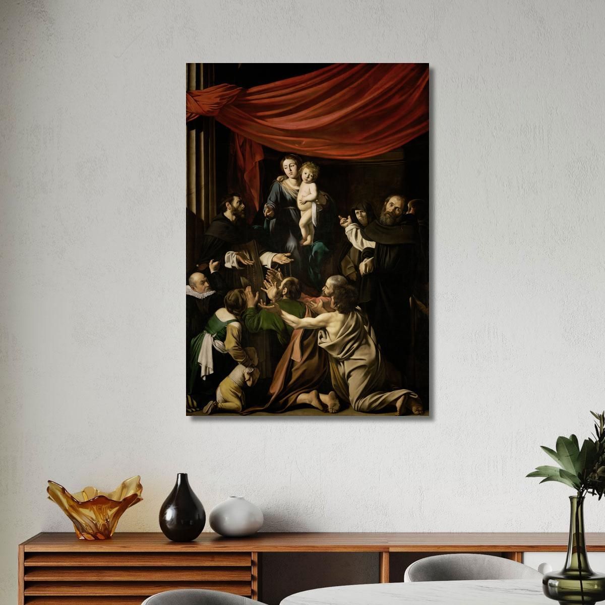 Madonna Of The Rosary Caravaggio crv17 canvas print 