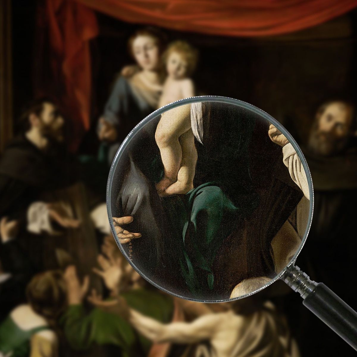 Madonna Of The Rosary Caravaggio crv17 canvas print