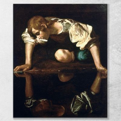 Narcissus Caravaggio crv22 canvas print 