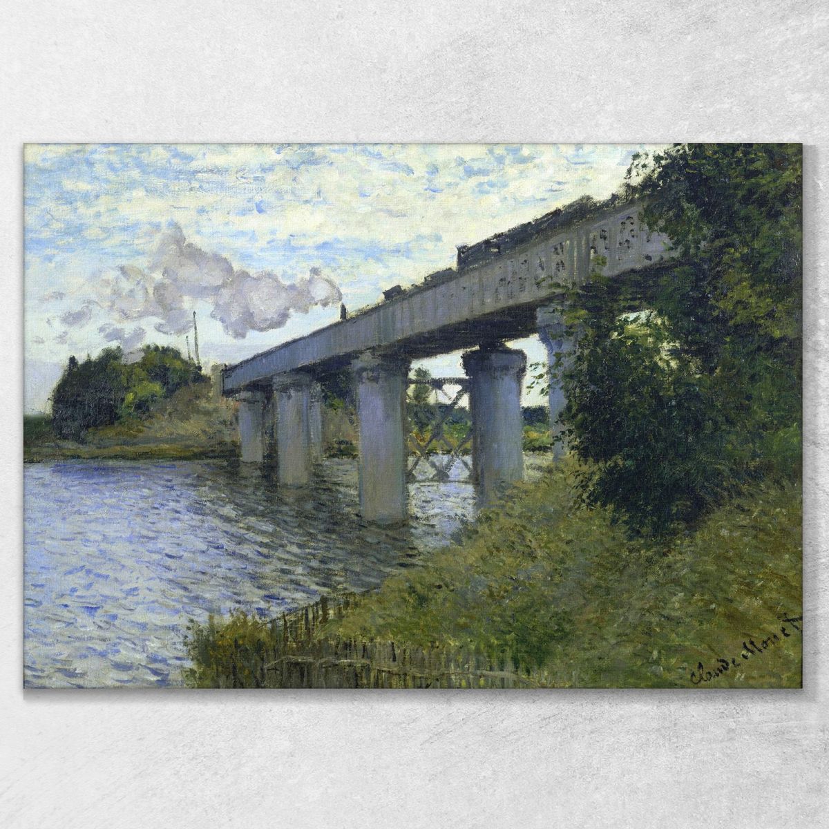 The Railway Bridge At Argenteuil 1874 Claude Monet mnt89 canvas print 