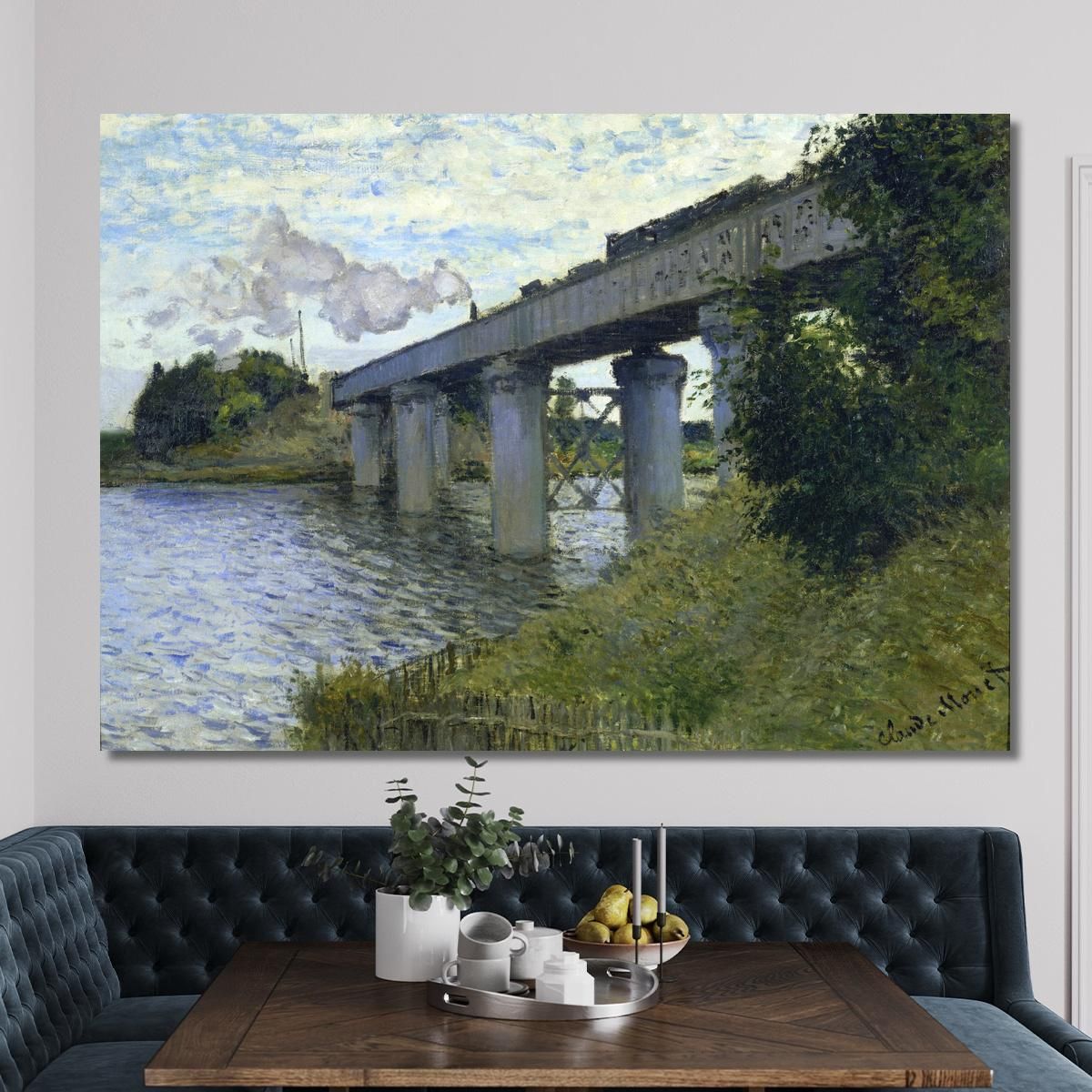 The Railway Bridge At Argenteuil 1874 Claude Monet mnt89 canvas print 