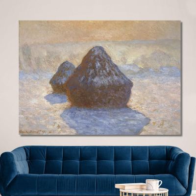 Haystacks- Snow Effect Claude Monet mnt245 canvas print 