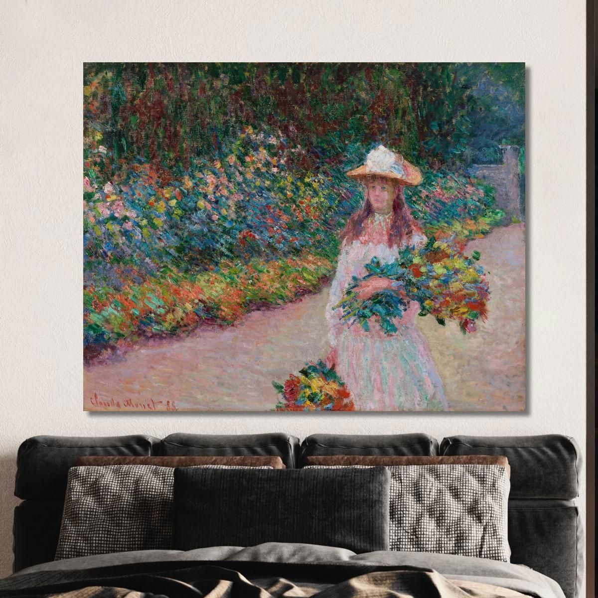 Young Girl In The Garden Of Giverny Claude Monet canvas print