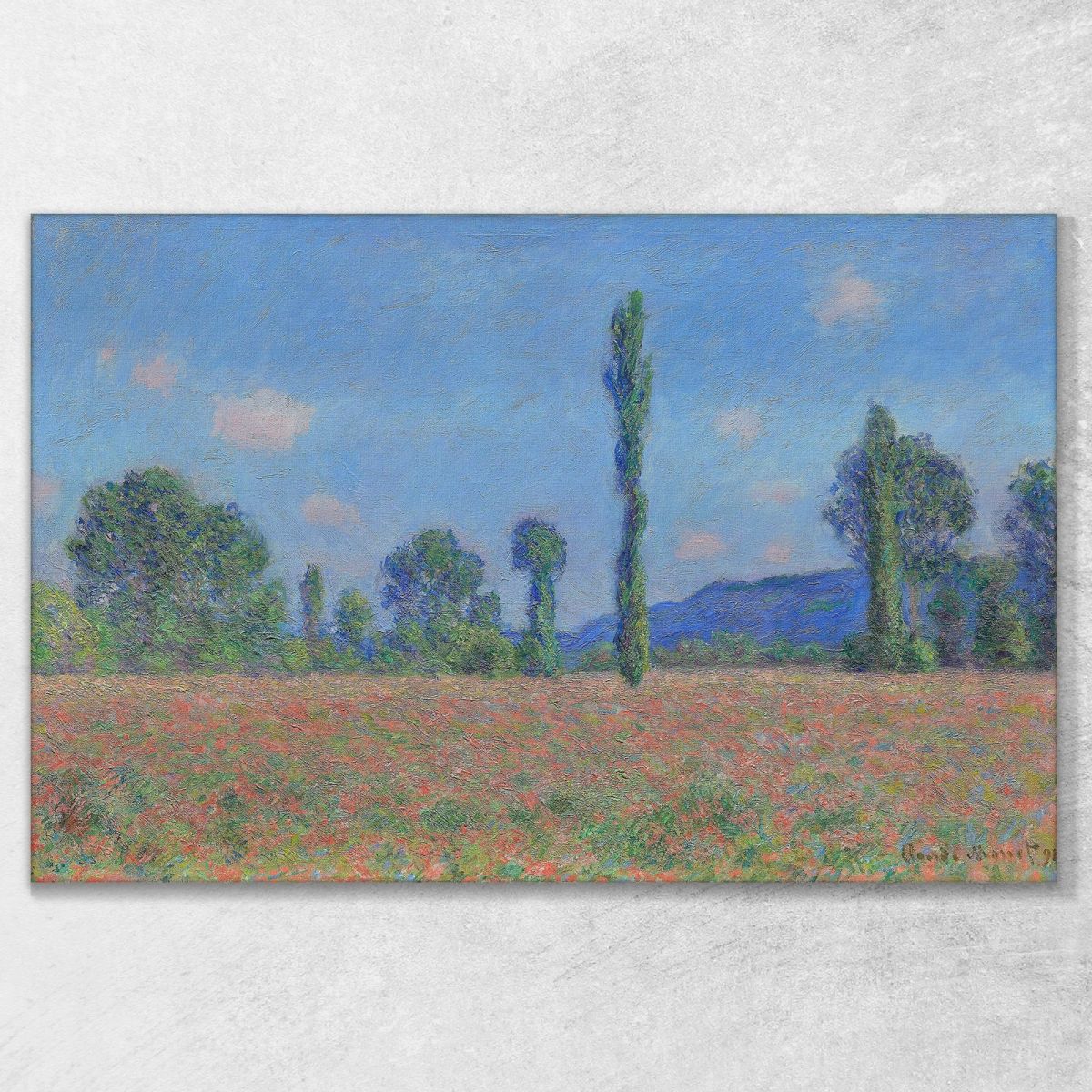 Poppy Field Giverny Claude Monet canvas print