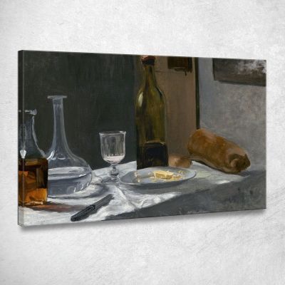 Still Life With Bottle Carafe Bread And Wine Claude Monet mnt314 canvas print 