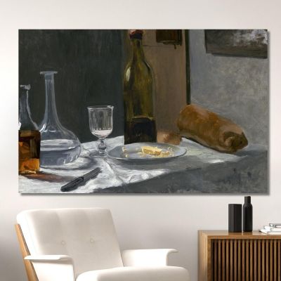 Still Life With Bottle Carafe Bread And Wine Claude Monet mnt314 canvas print 