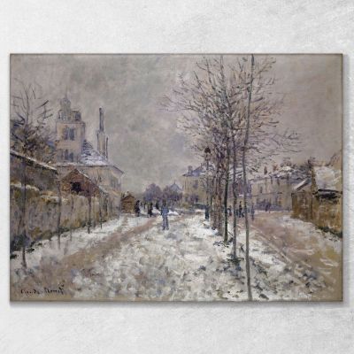 ถนน Boulevard De Pontoise ที่ปกคลุมไปด้วยหิมะใน Argenteuil Claude Monet, mnt338 ภาพพิมพ์บนผ้าใบแคนวาส