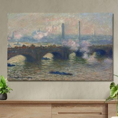 Waterloo Bridge Gray Day Claude Monet mnt369 canvas print 