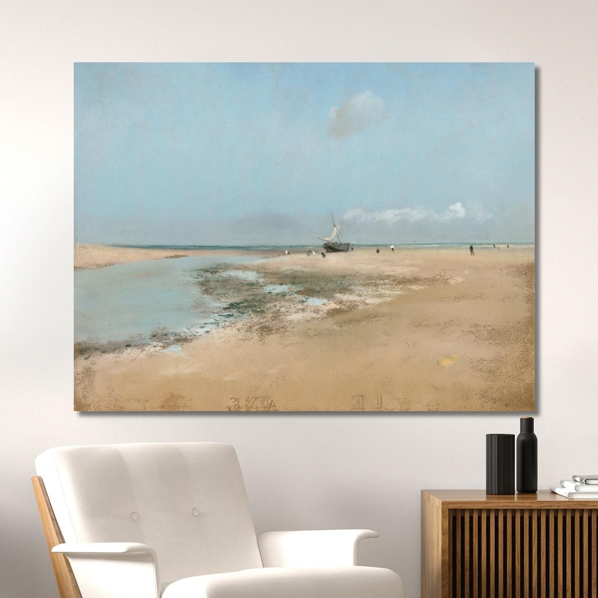 Beach At The Mouth Of The River At Low Tide 1869 Edgar Degas edg7 canvas print 