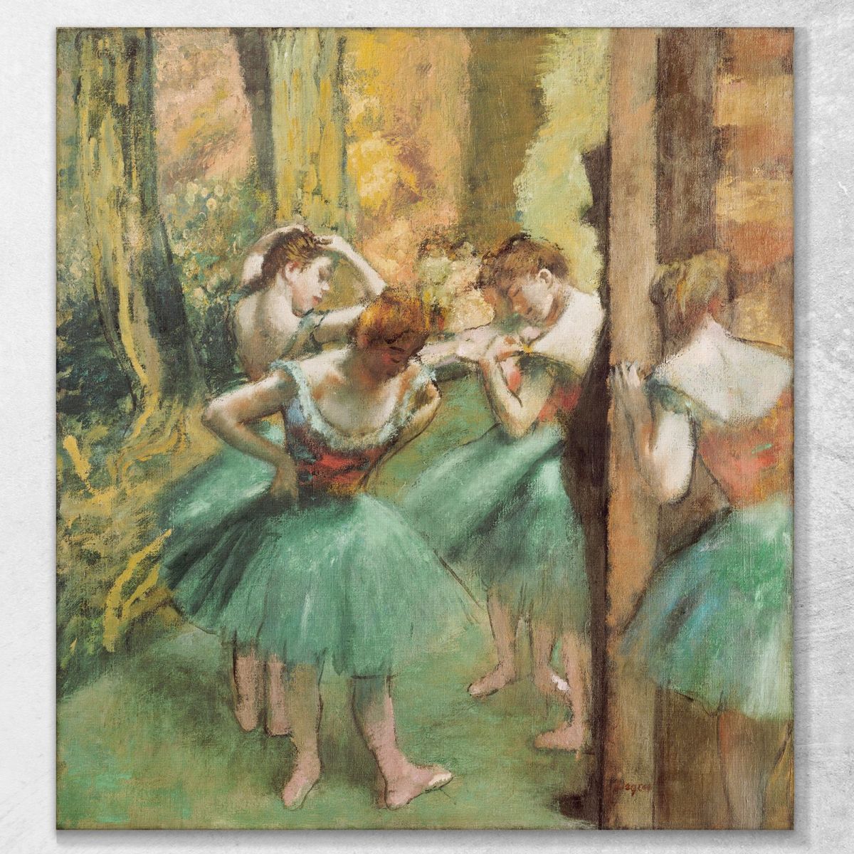 Pink And Green Ballet Flats Edgar Degas edg15 canvas print 