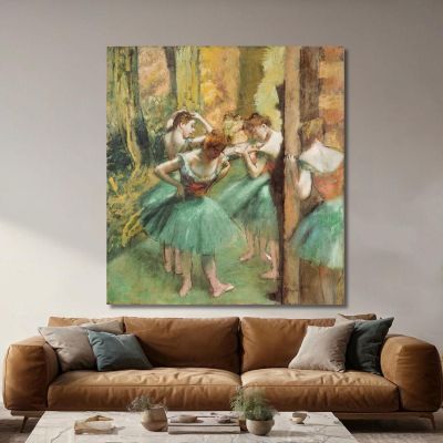 Pink And Green Ballet Flats Edgar Degas edg15 canvas print 