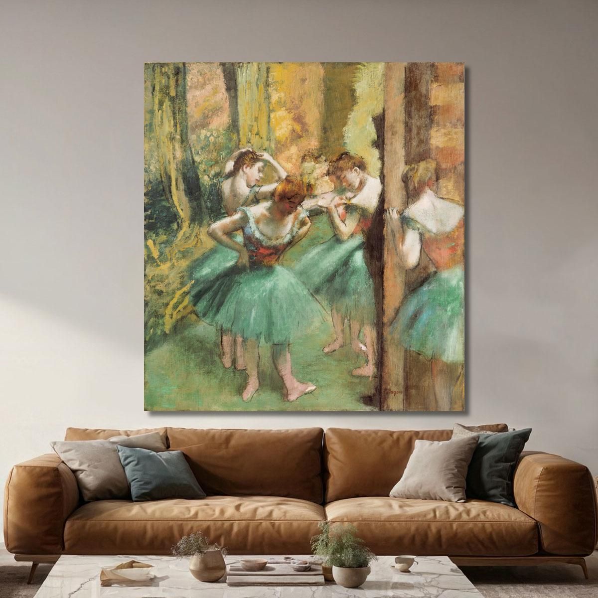 Pink And Green Ballet Flats Edgar Degas edg15 canvas print 