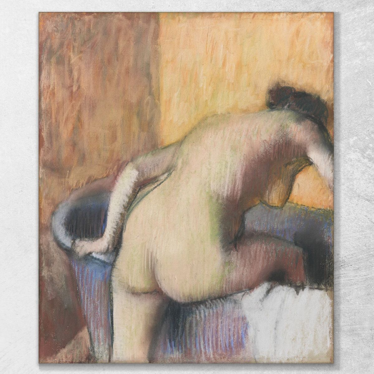 Nude Bather Entering A Bathtub 1890 Edgar Degas edg49 canvas print 